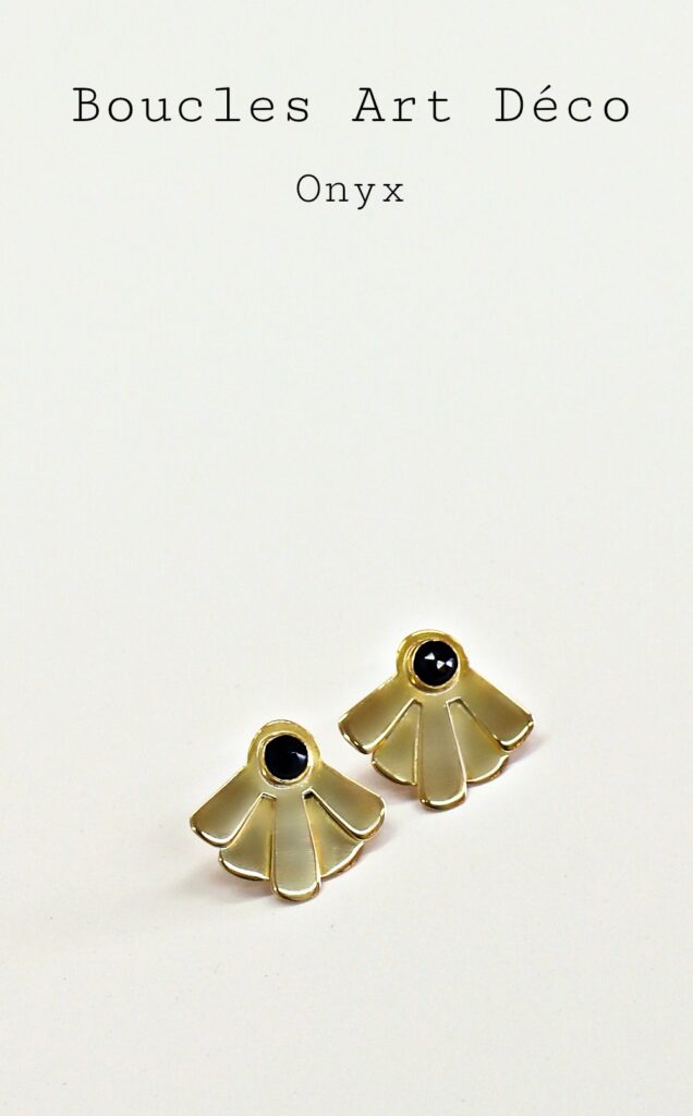 Boucles Art Déco avec serti Onyx - www.apprendre-la-bijouterie.com