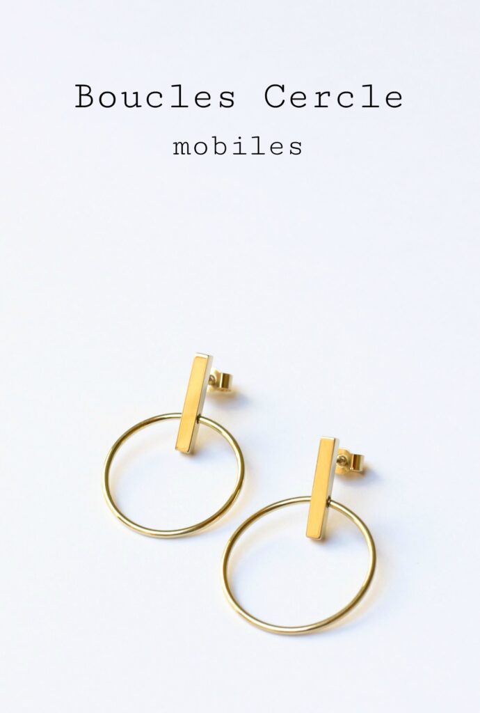 Boucles Cercle et Barre mobiles, défi 30 jours 30 créations sur www.apprendre-la-bijouterie.com