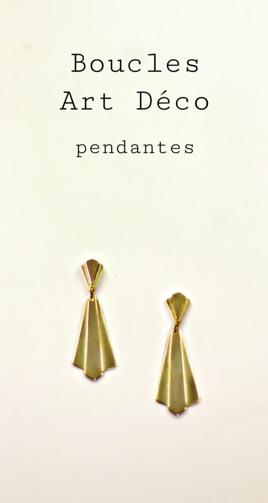 Boucles pendante style Art Déco - les étapes de leur création sont à retrouver sur www.apprendre-la-bijouterie.com !