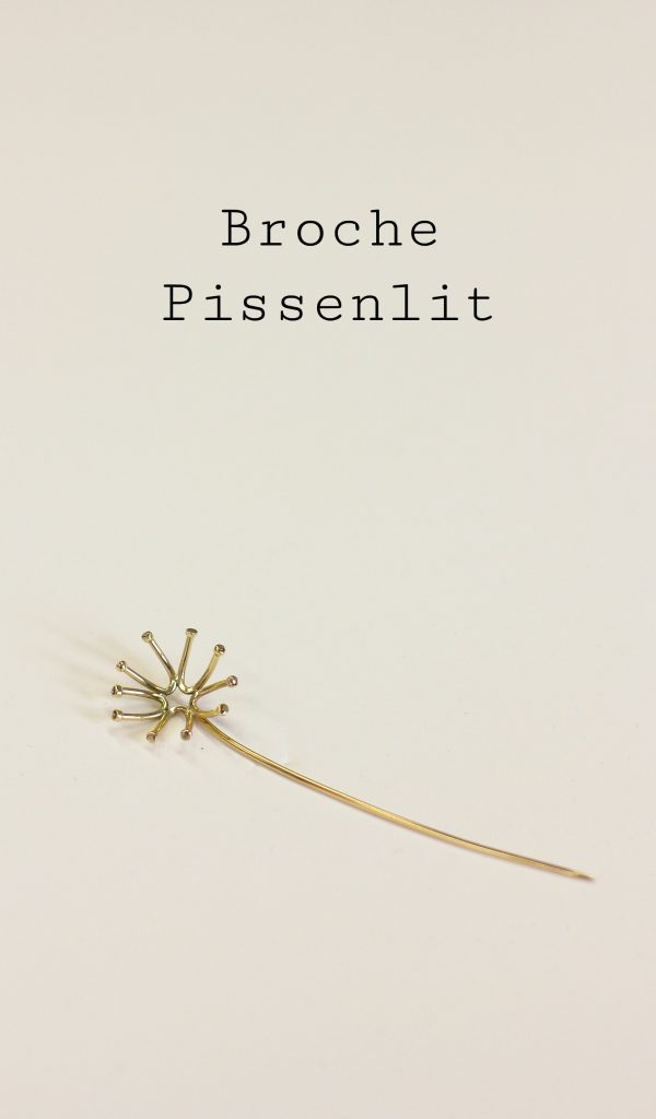 Broche Pissenlit - les étapes de sa création sont à retrouver sur www.apprendre-la-bijouterie.com